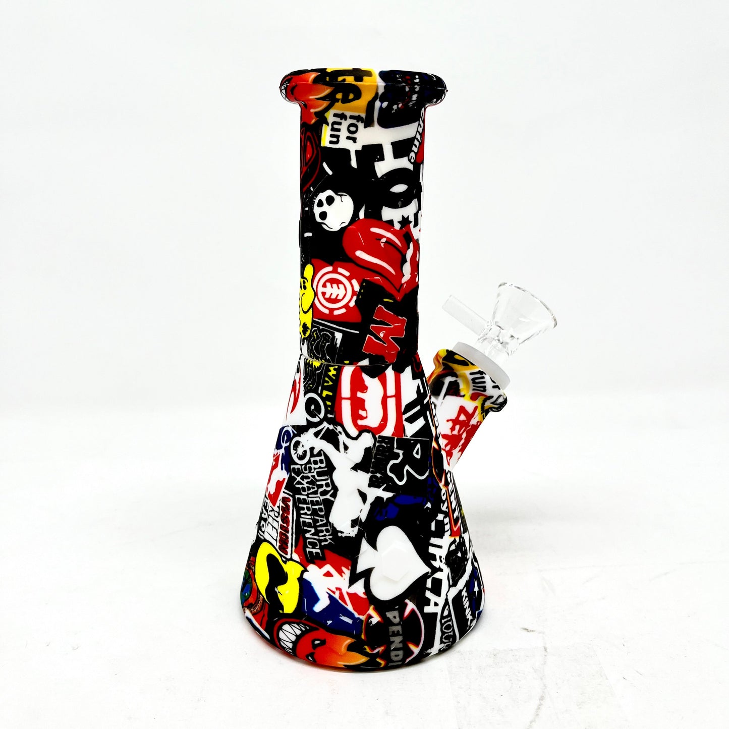 Waterpipe 7" Silicone Beaker w/ Graphics Mix