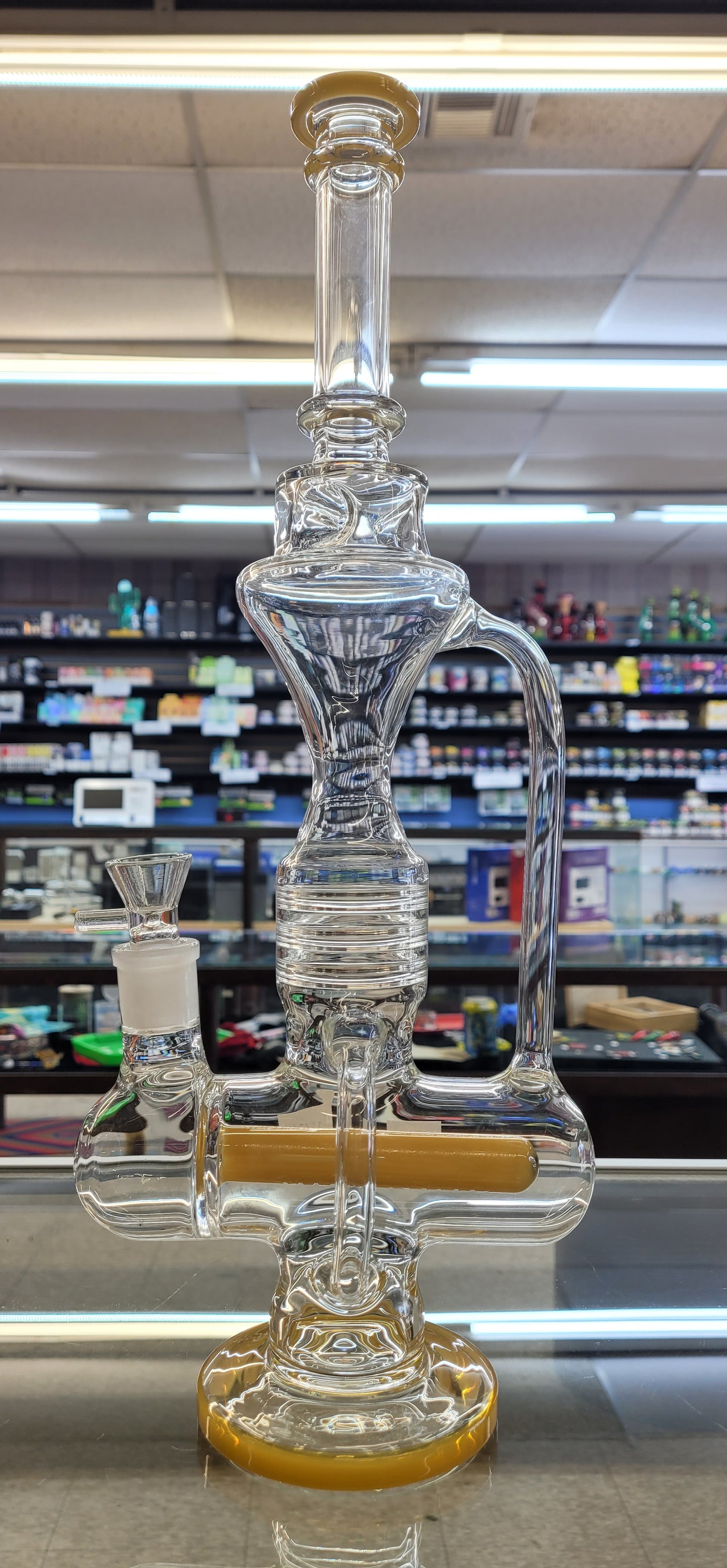 Waterpipe 16.5" Inline Perc Yellow