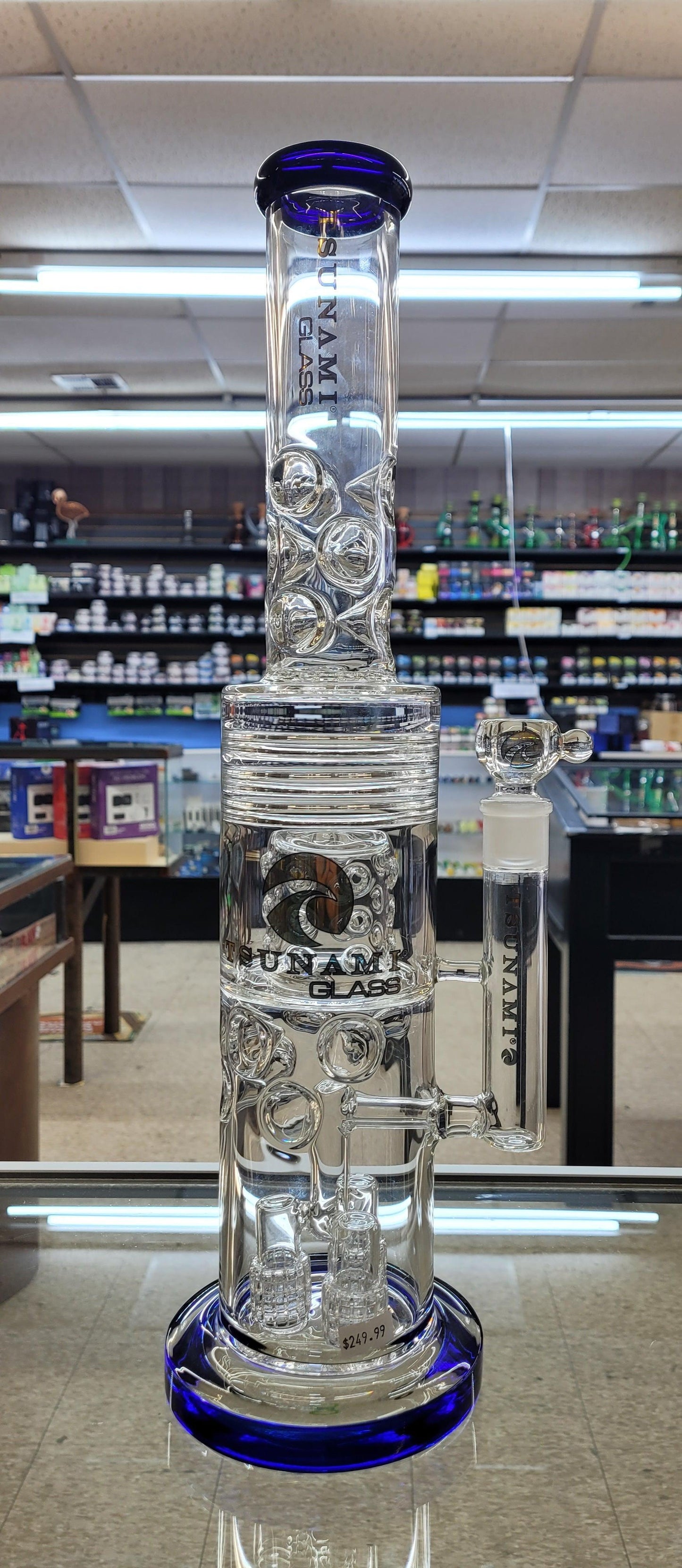 Waterpipe 20" Tsunami Glass Barrel Matrix Drum Heart Honeycomb