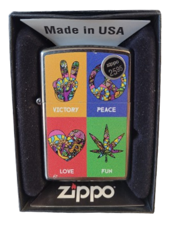 Zippo Lighter Hippie Symbols