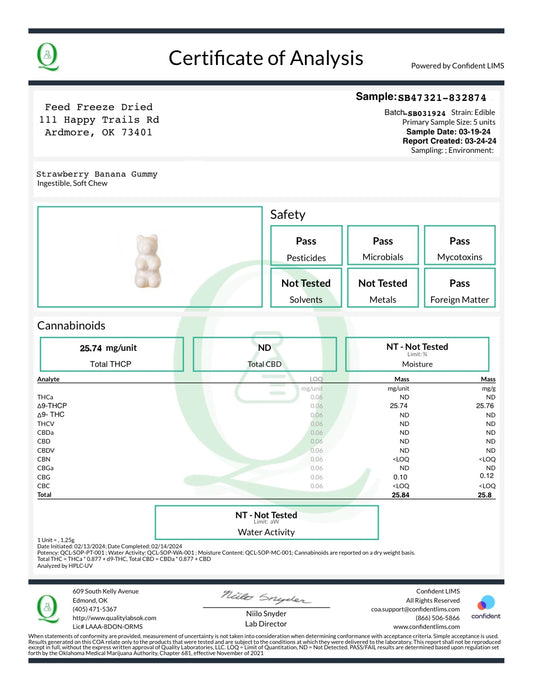 TRIP THCP 25MG Gummy Bears Strawberry Banana