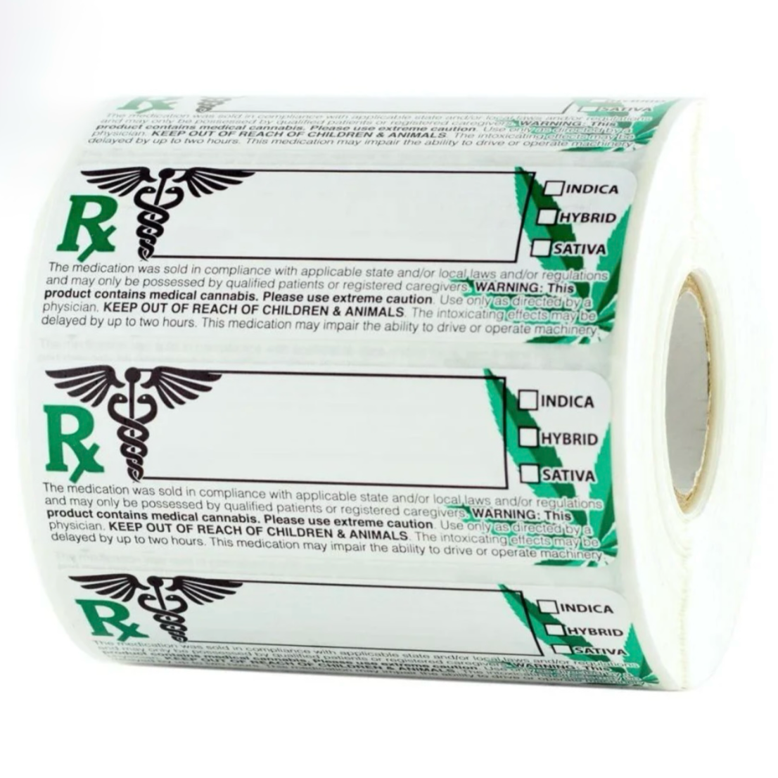RX Label 8x3 Warning Green 1000CT/1CT