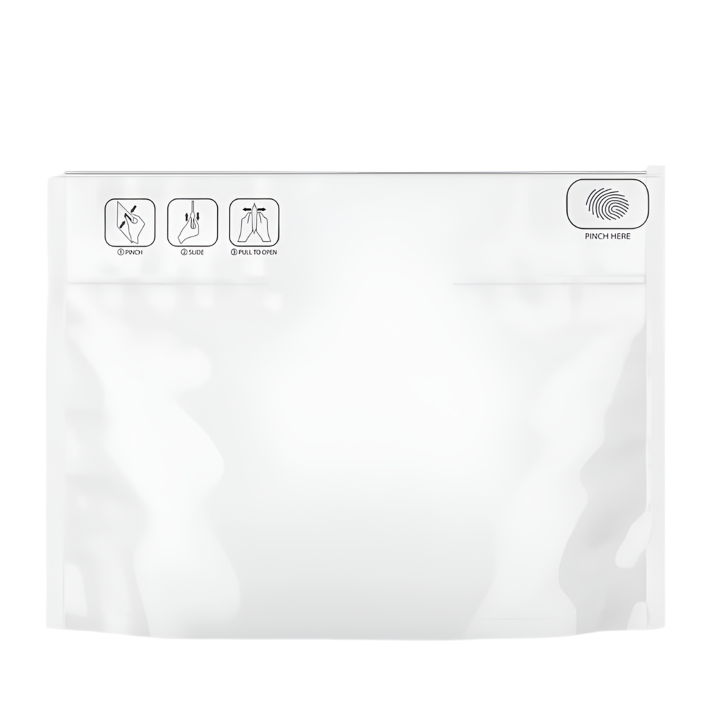 Mylar Bag 12x9 Opaque White Single Zipper Pinch 1CT