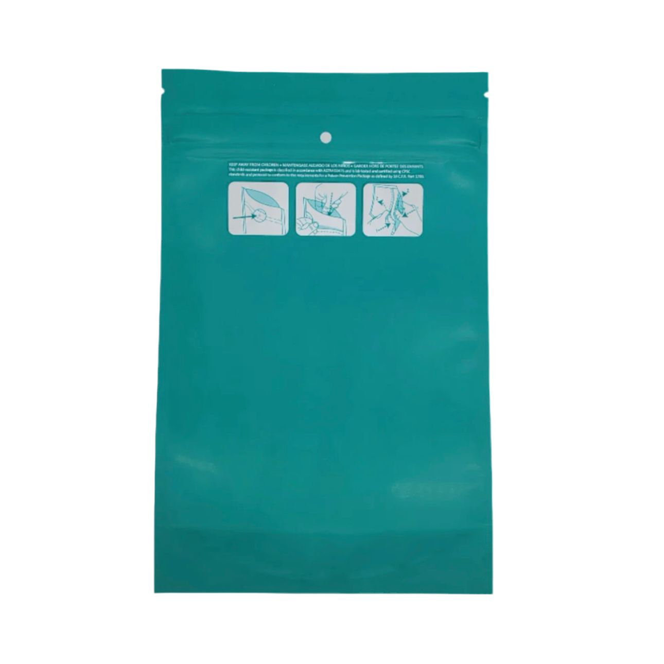 Mylar Bag 1/2OZ Opaque Green Double Zipper