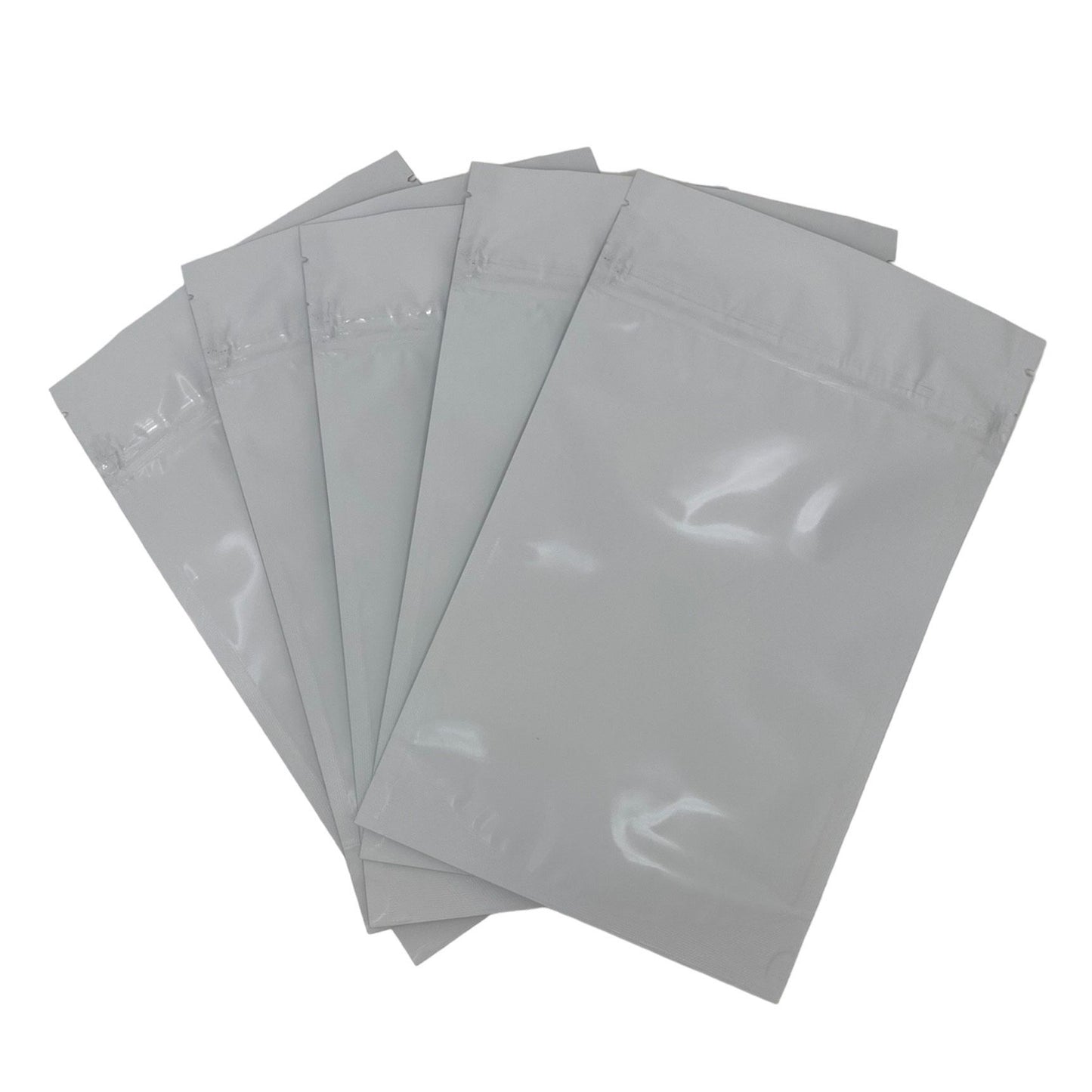 Mylar Bag 1OZ Opaque White Double Zipper