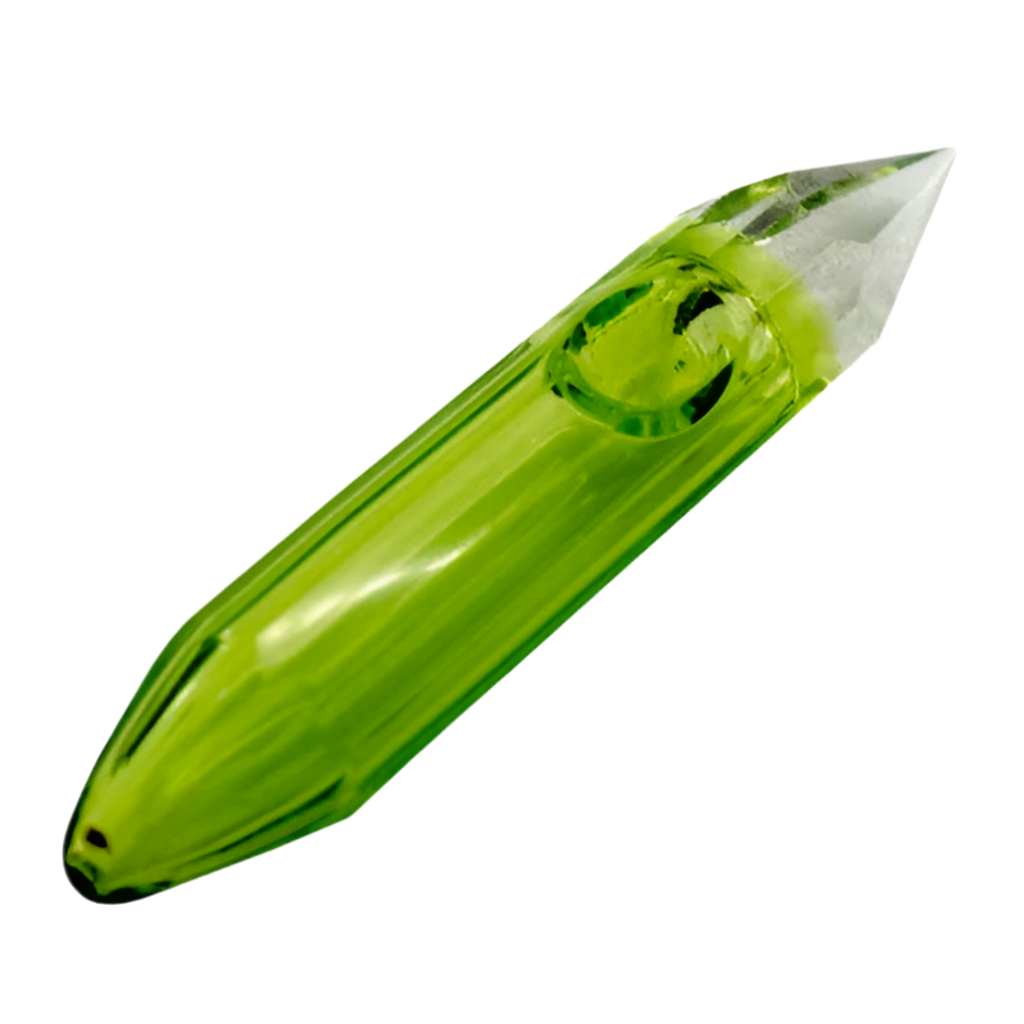 On Point Handpipe 5" Gem Set Green