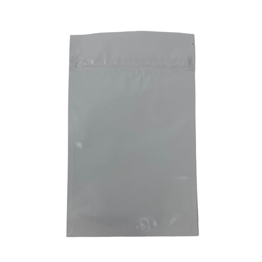 Mylar Bag 1OZ Opaque White Double Zipper