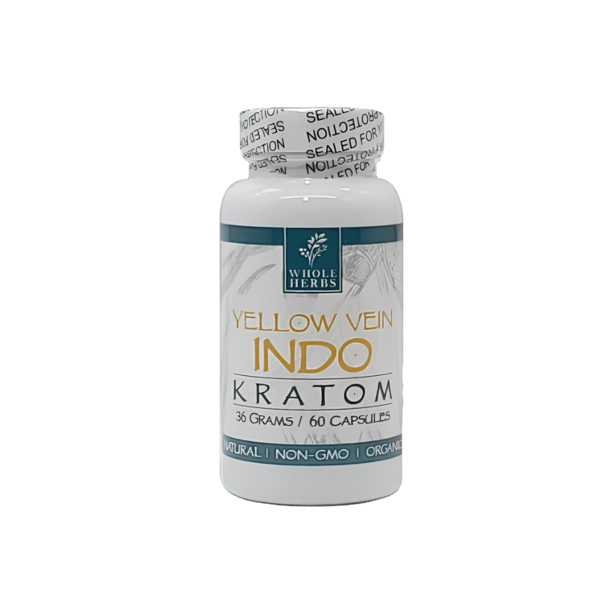 Whole Herbs Kratom Caps 60CT Indo Yellow