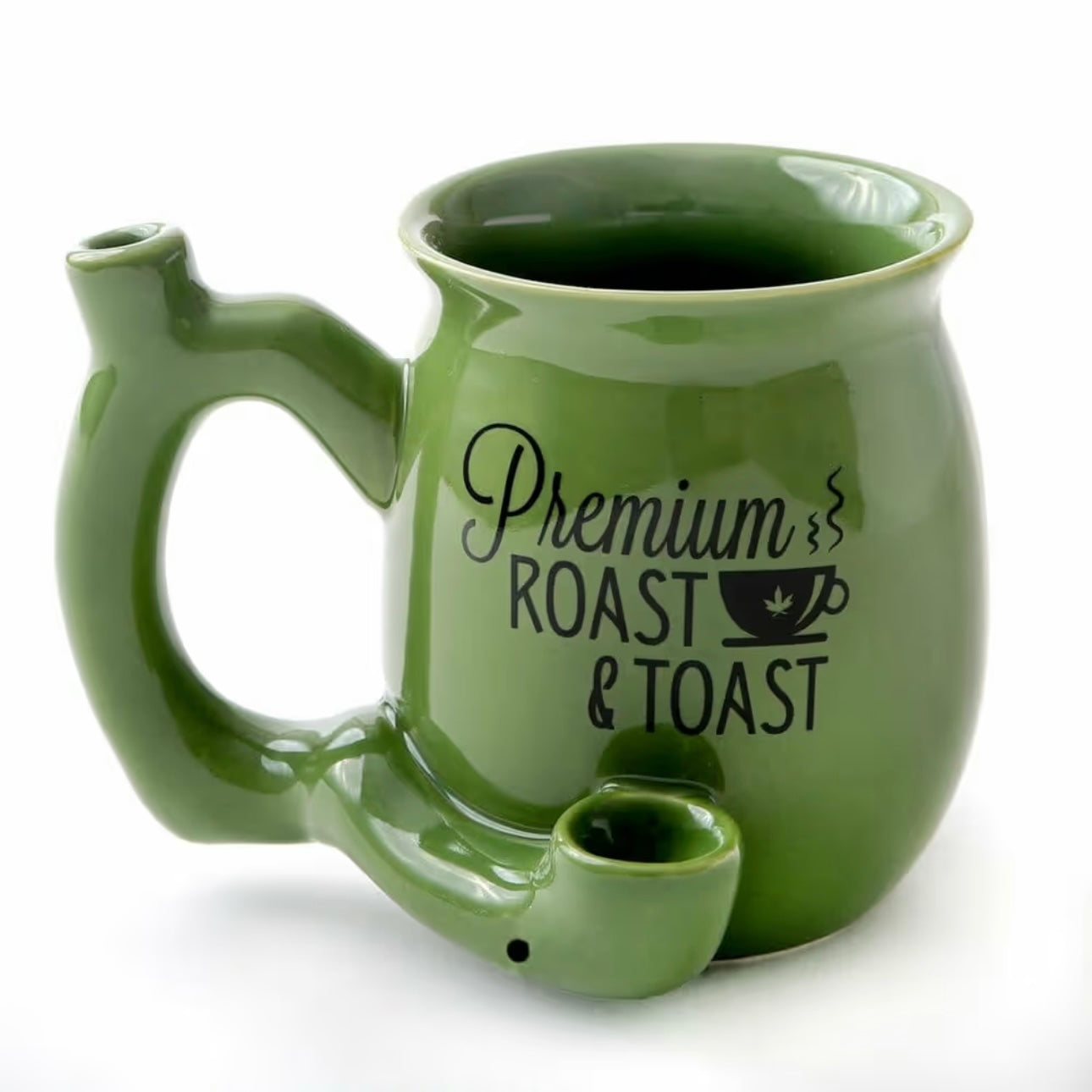 Handpipe Ceramic Mug Green