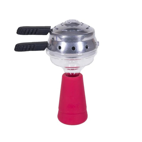 Amy Hookah Bowl Deluxe Si Kristall Saphir + Coal Cover Red