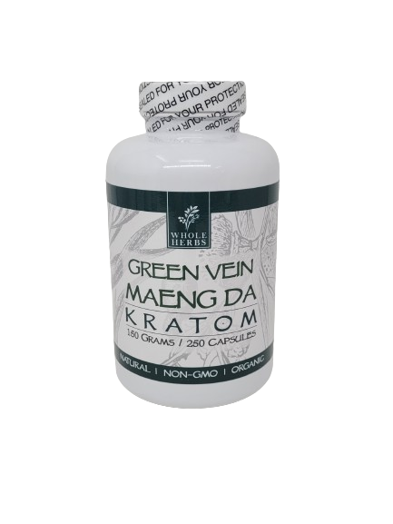 Whole Herbs Kratom Caps 250CT Malay Green
