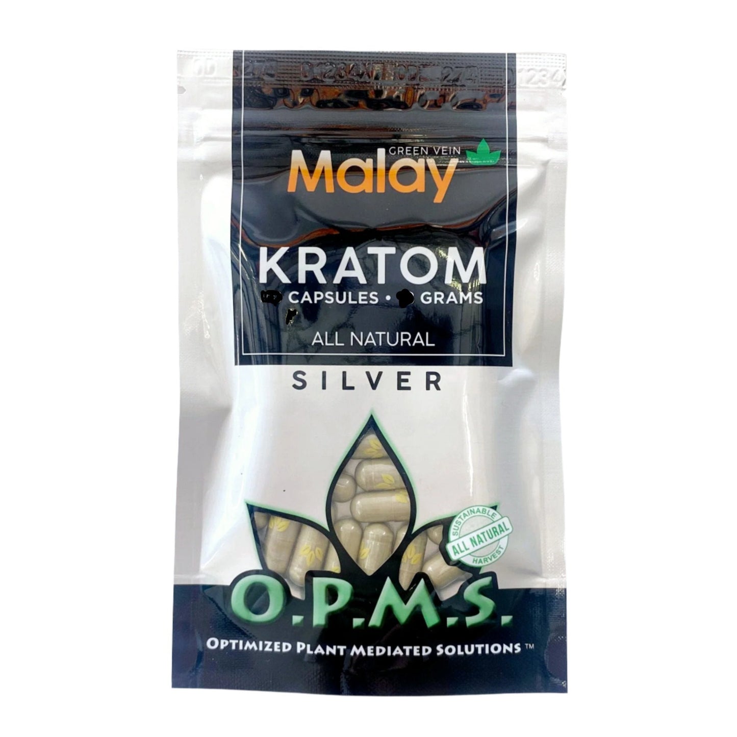 OPMS Kratom Caps 16CT Silver Malay Green