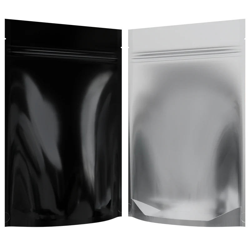 Mylar Bag 1OZ Clear Black Single Zipper