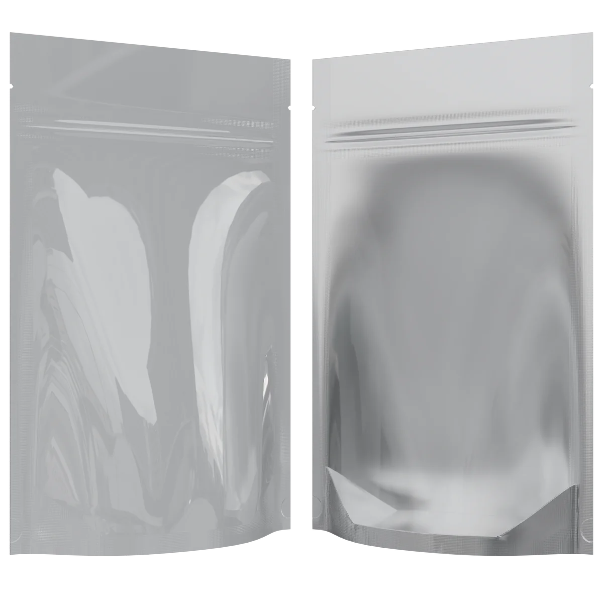 Mylar Bag 1/2OZ Clear White Single Zipper