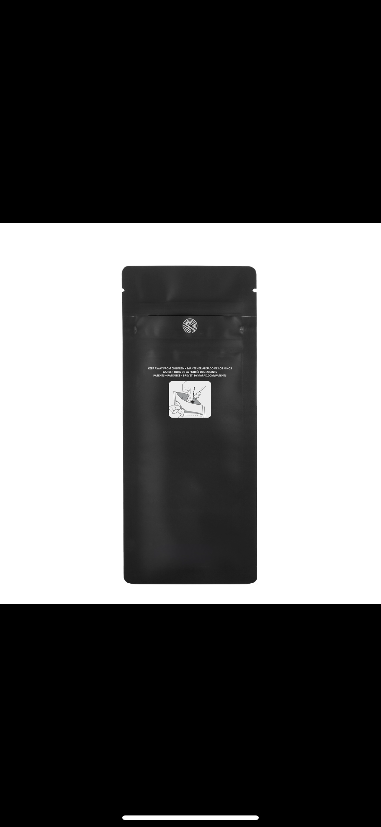 Mylar Bag 3x9 Syringe Opaque Black