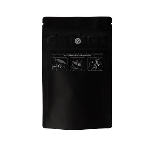 Mylar Bag 1G Opaque Black Double Zipper