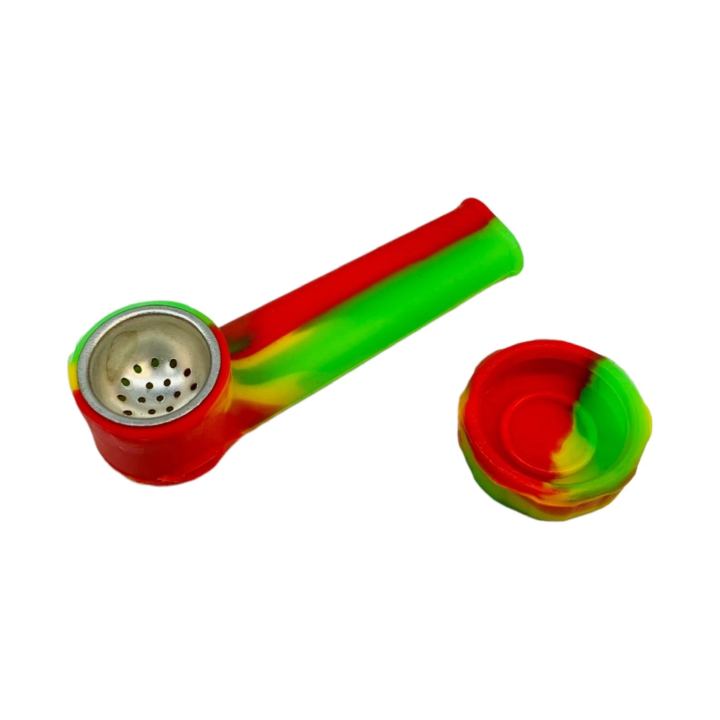 Silicone Handpipe with Metal Bowl & Lid Mix