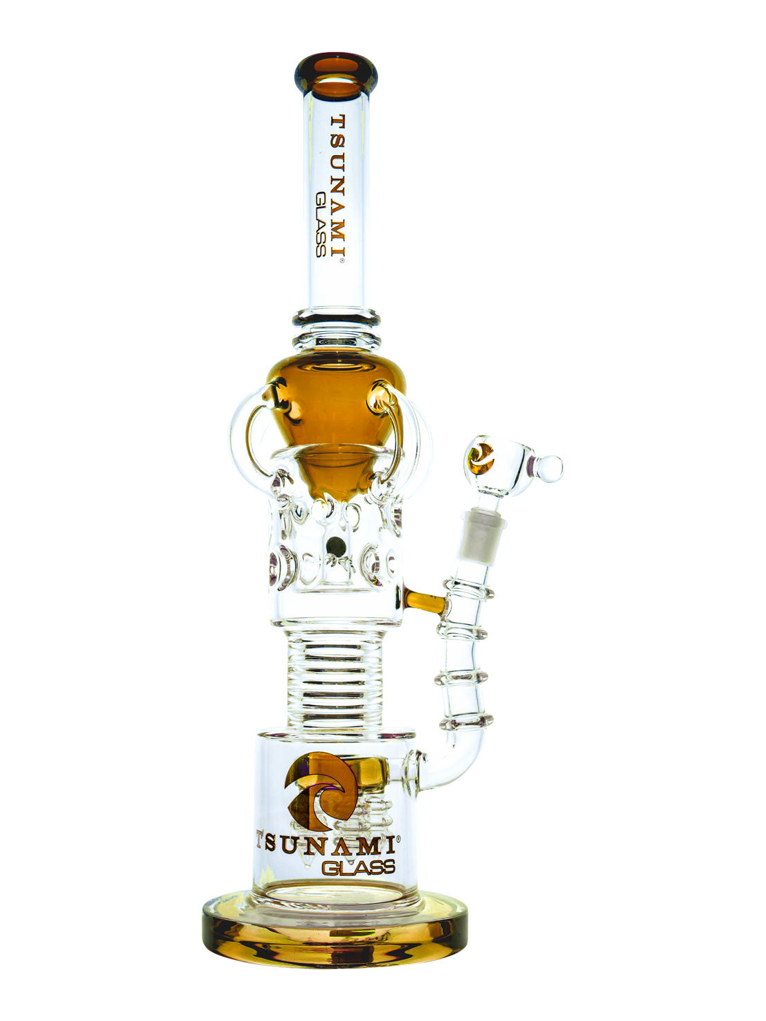 Tsunami Waterpipe 17" Electro Ball Arm Recycler Amber