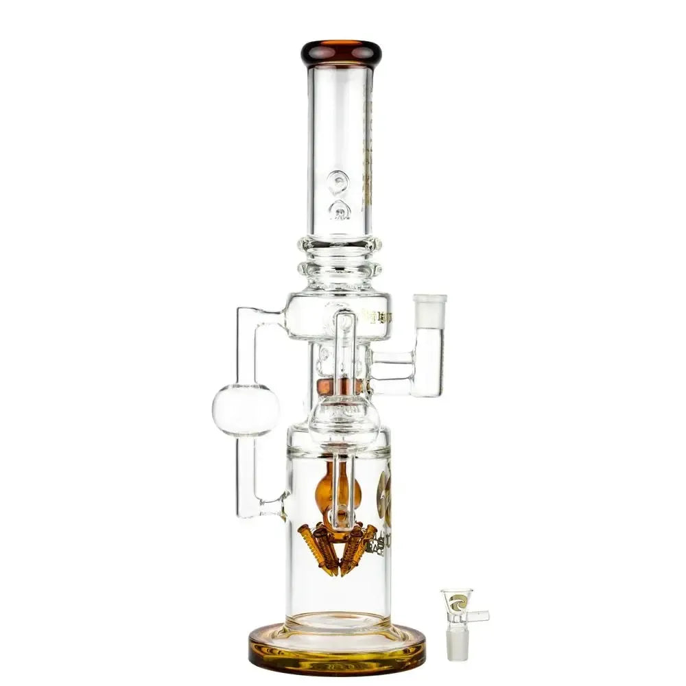 Tsunami Waterpipe 18" Showerhead Honeycomb Bullet Tower Amber