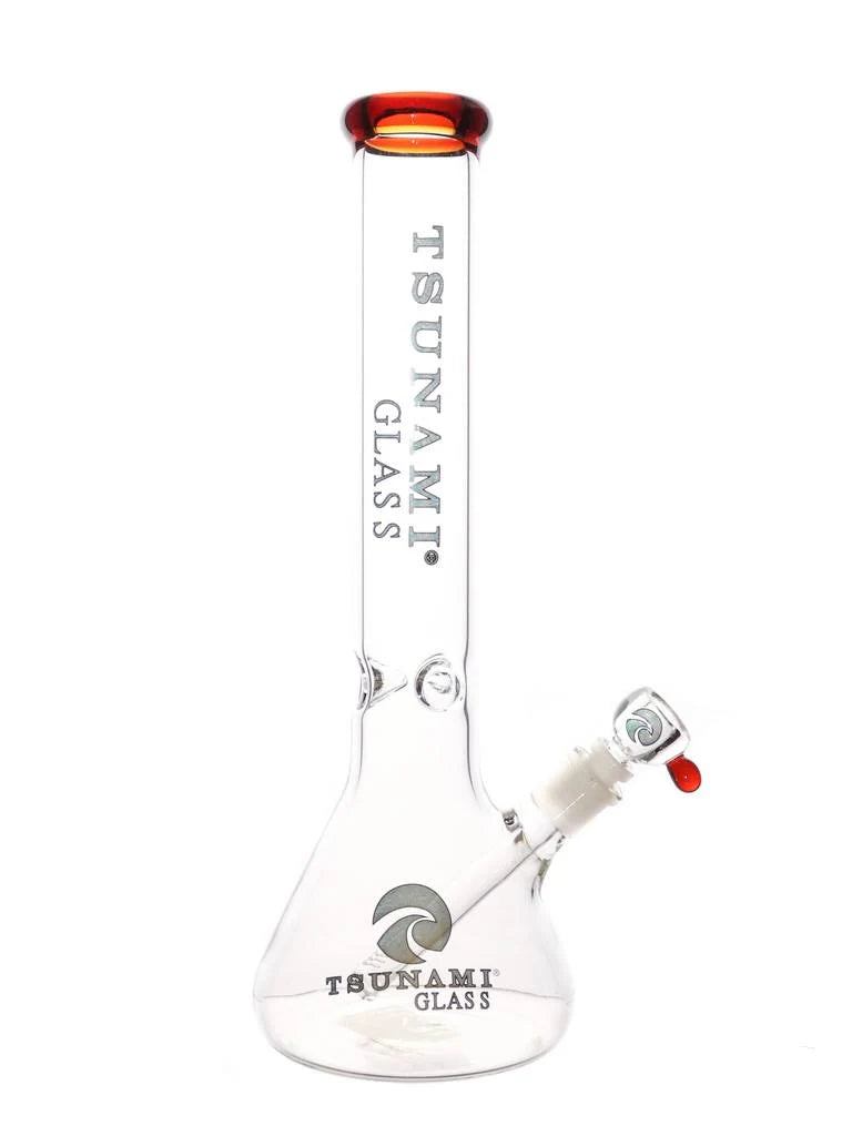 Tsunami Waterpipe 15" Beaker Ice Catcher Amber