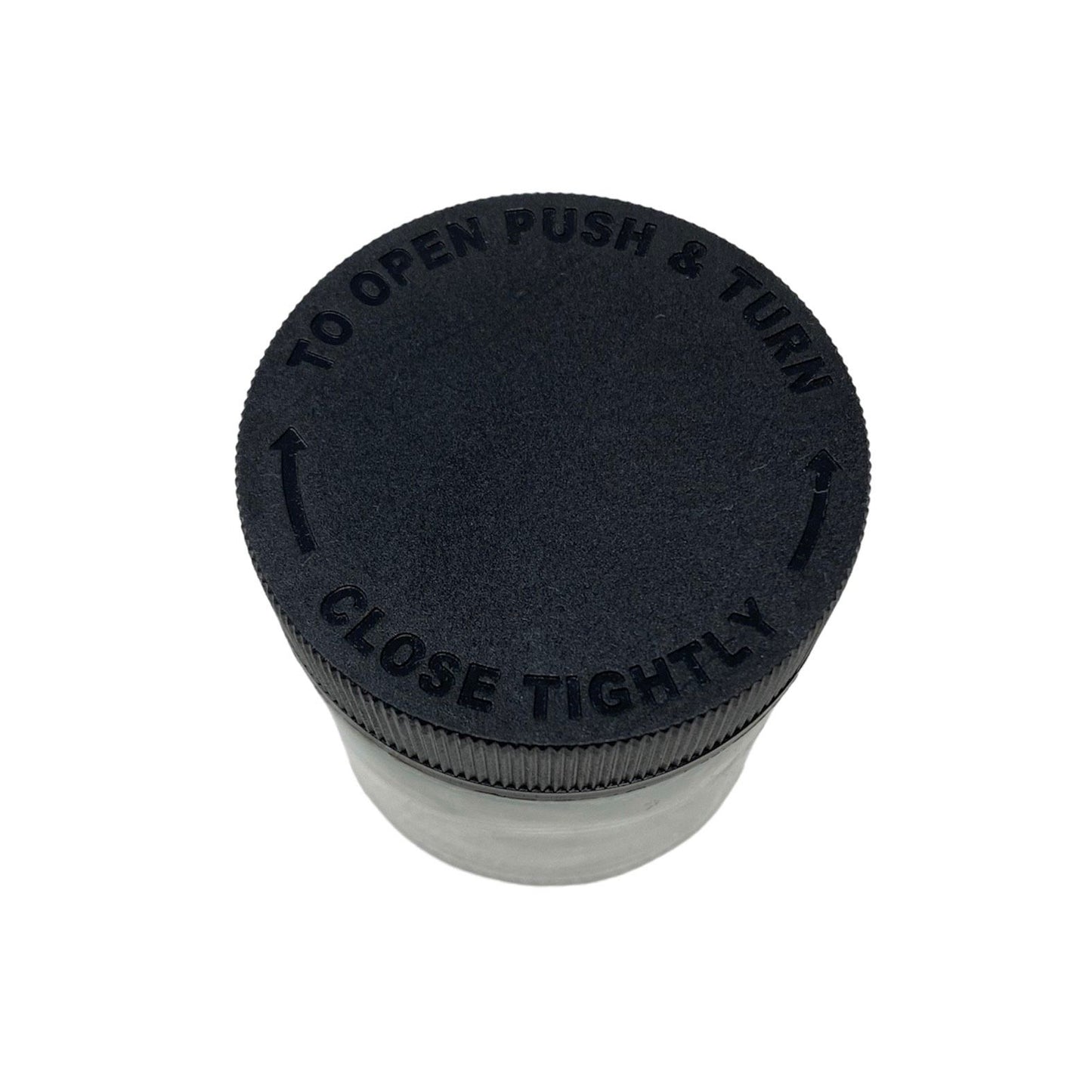 Jar 3OZ Round Clear Black Ridges