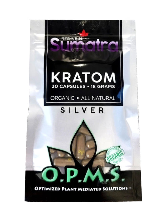 OPMS Kratom Caps 30CT Silver Red Vein Sumatra
