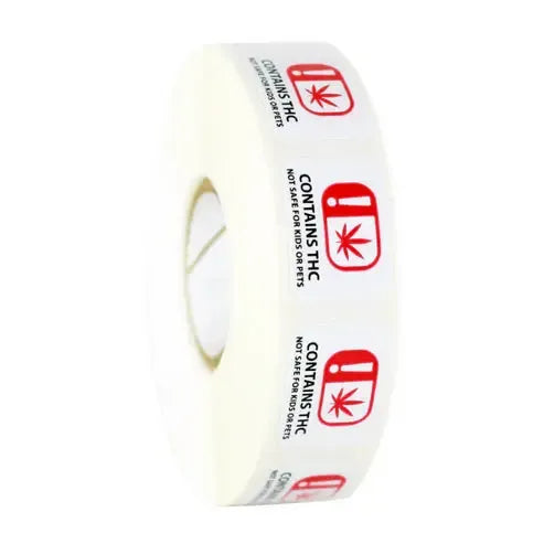 RX Label 3x2 THC Warning 500 Count /1 Count
