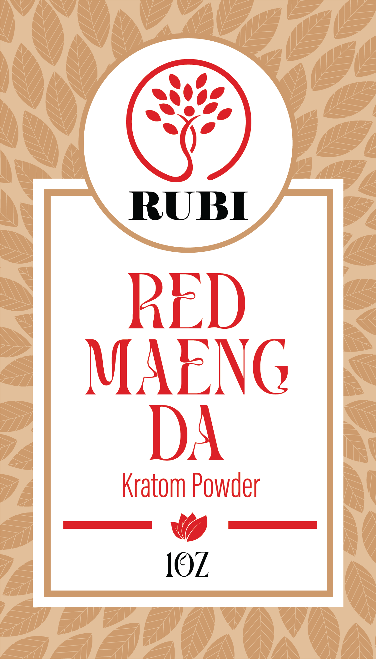 Rubi Kratom Powder 1OZ Maeng Da Red