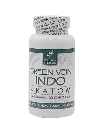 Whole Herbs Kratom Caps 60CT Indo Green