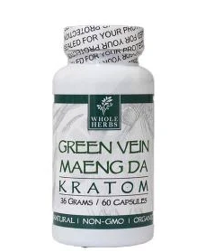 Whole Herbs Kratom Caps 60CT Maeng Da Green