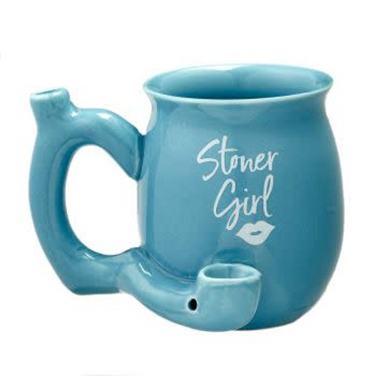 Handpipe Ceramic Mug Stoner Girl Blue