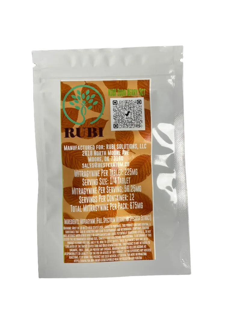 Rubi Kratom Extract Tablets 3 Count