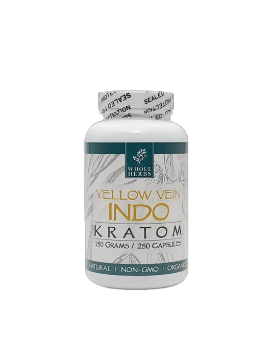 Whole Herbs Kratom Caps 250CT Indo Yellow
