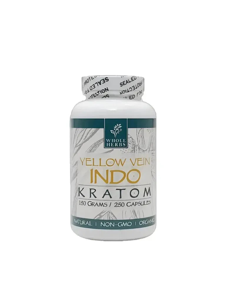 Whole Herbs Indo Yellow Kratom Capsules - 250 Count