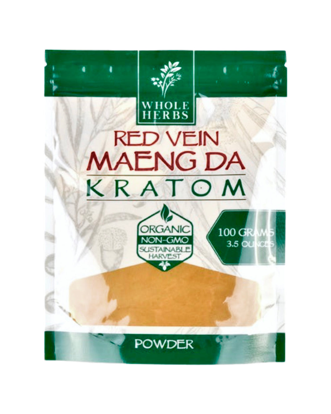 Whole Herbs Kratom Powder 3.5OZ Maeng Da Red