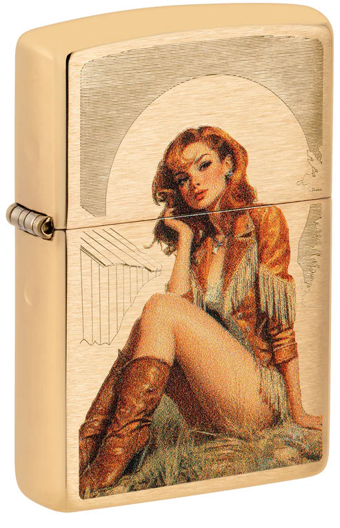 Zippo Lighter Western Pinup Design