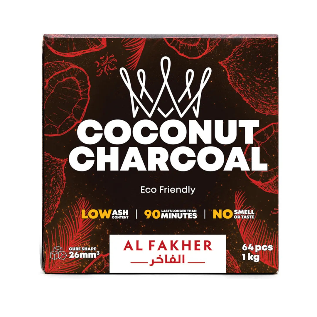 Al Fakher Coals Coconut Charcoal Big Cube 64 Pieces