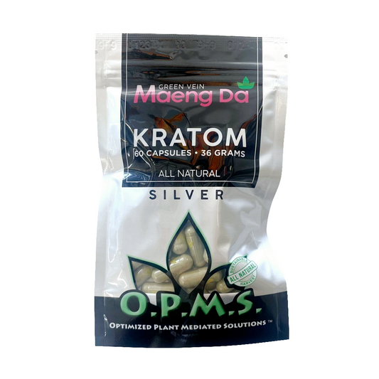 OPMS Kratom Caps 60CT Silver Maeng Da Green