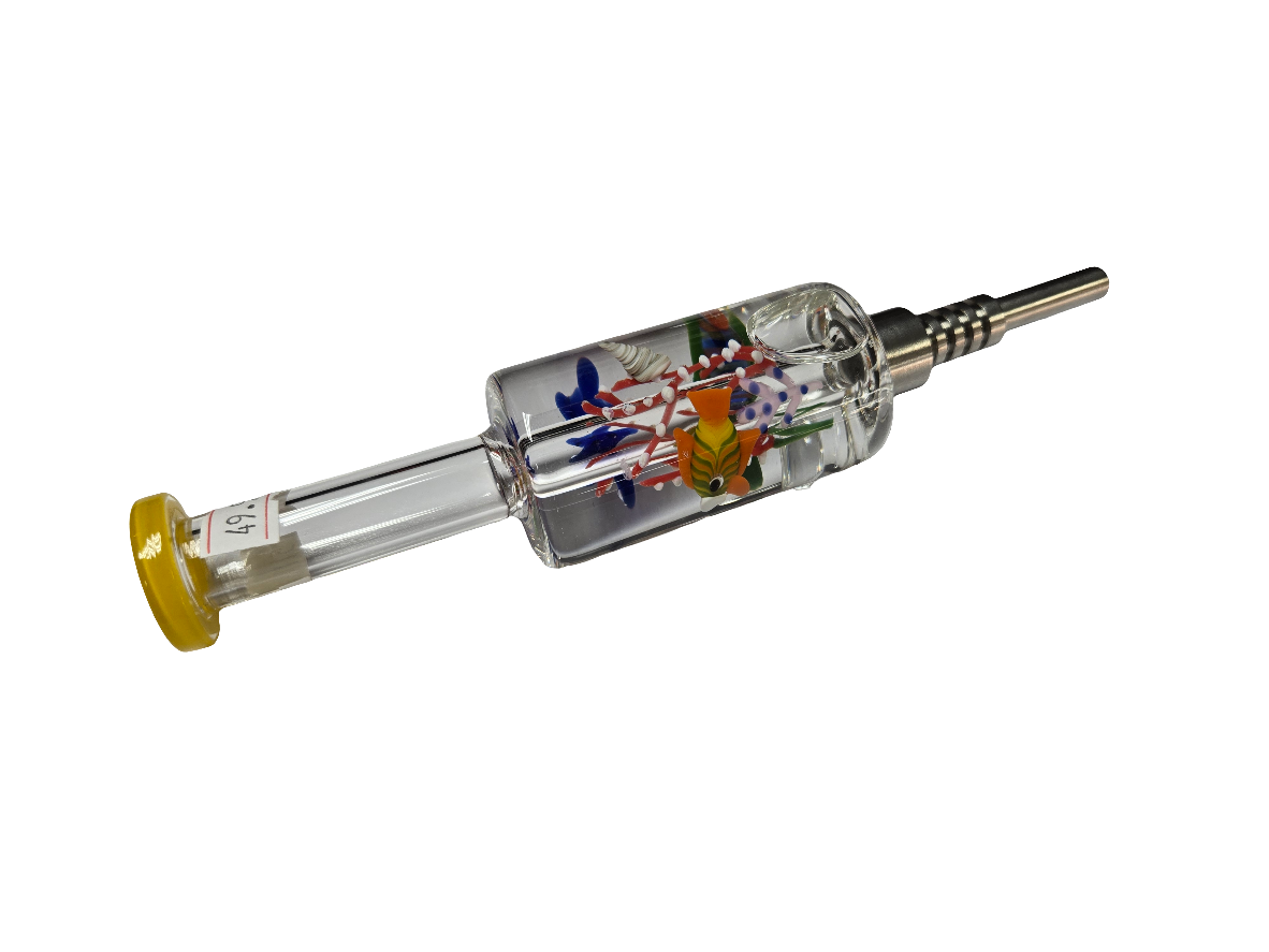 Nectar Collector 5" Glycerin Chamber Color Rim Yellow