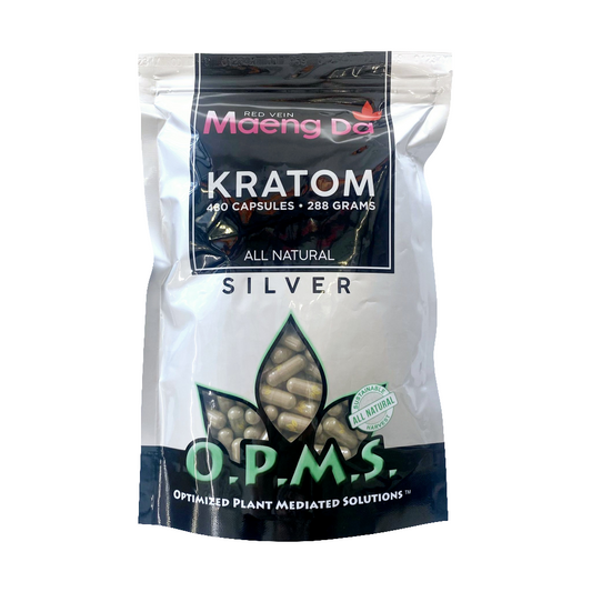 OPMS Kratom Caps 480CT Silver Maeng Da Red