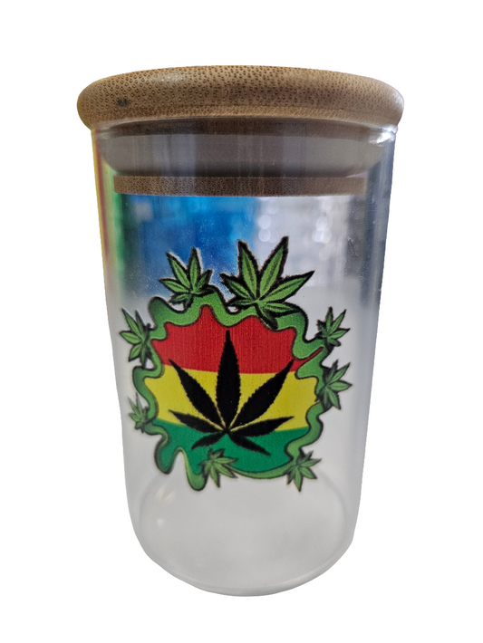 Jar 65MM Bamboo & Glass Design