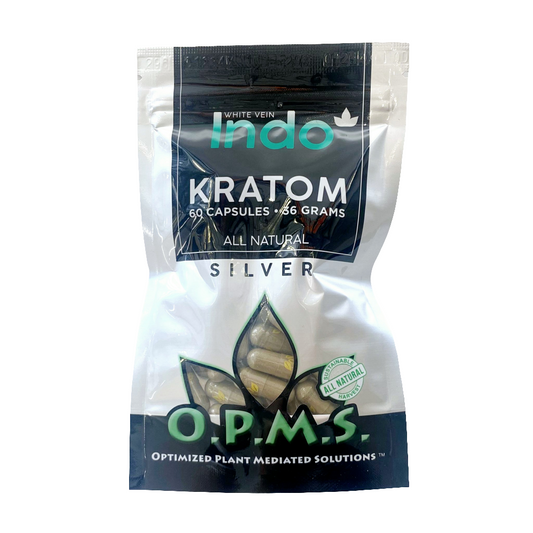 OPMS Kratom Caps 60CT Silver Indo White