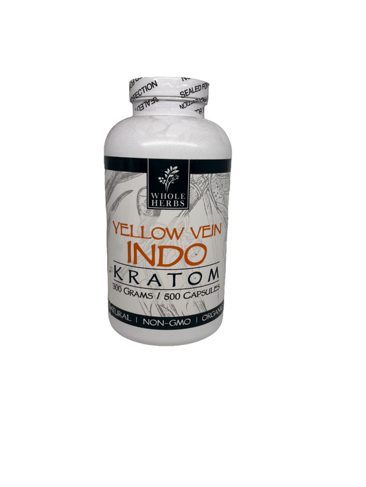 Whole Herbs Kratom Caps 500CT Indo Yellow