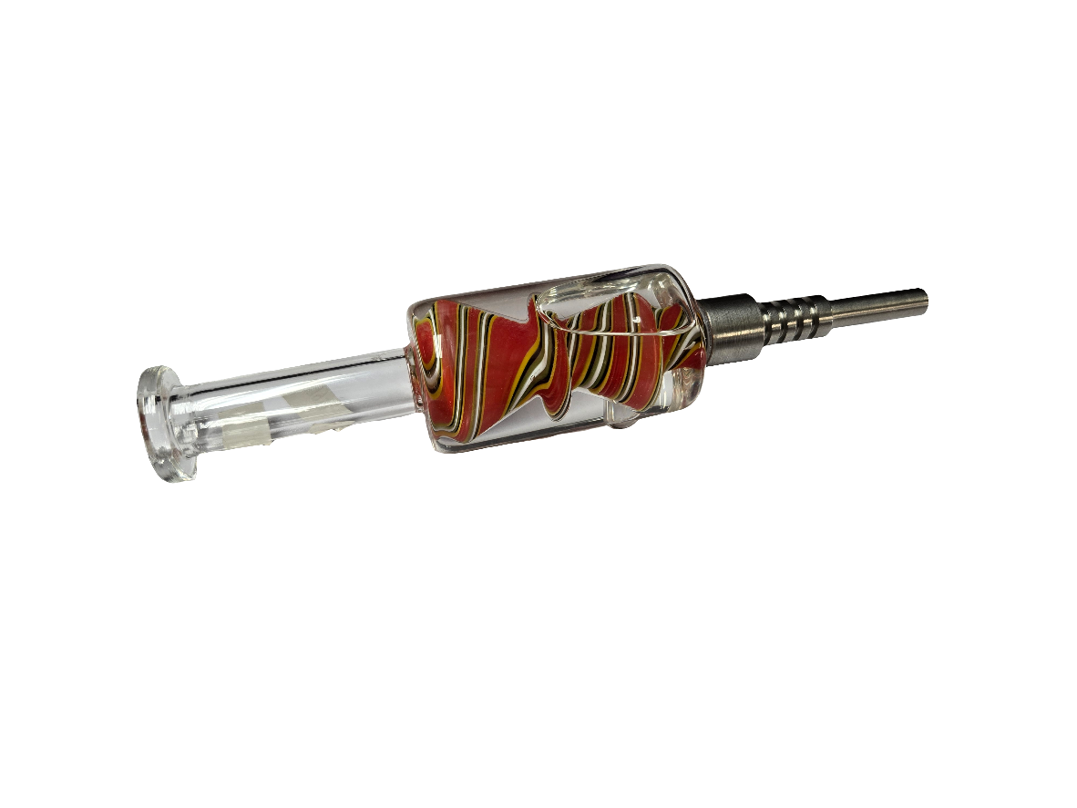 Nectar Collector 8" Glycerin Chamber Red Swirl