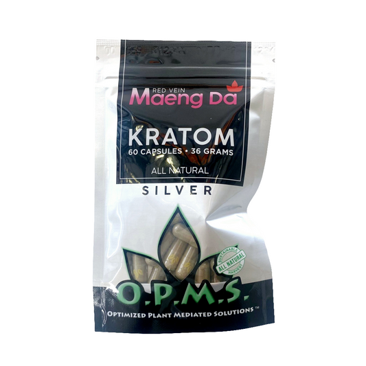 OPMS Kratom Caps 60CT Silver Maeng Da Red