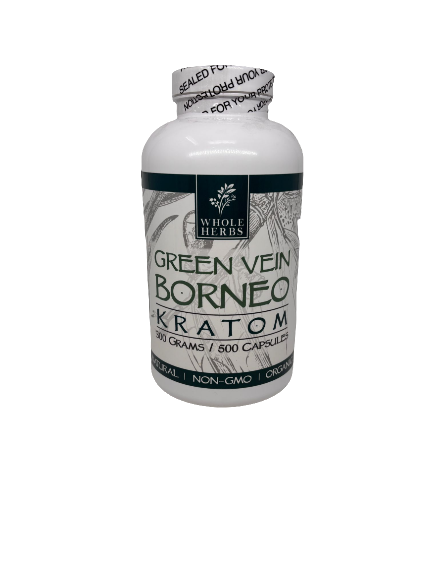 Whole Herbs Kratom Caps 500CT Green Vein Borneo