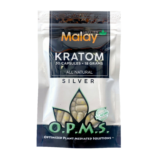 OPMS Kratom Caps 30CT Silver Malay Green