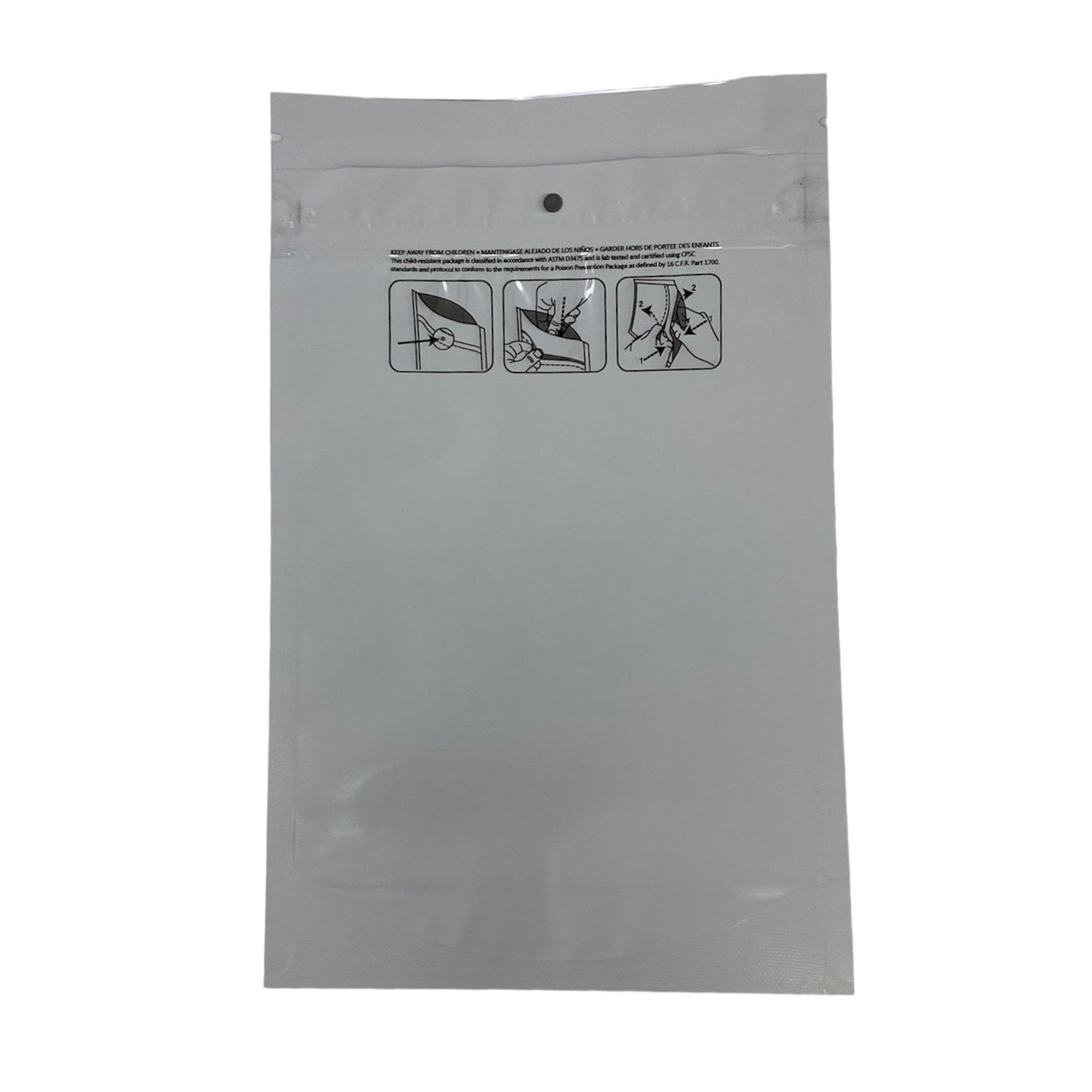 Mylar Bag 1OZ Opaque White Double Zipper