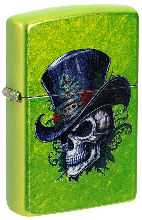 Zippo Lighter Top Hat Skull Design