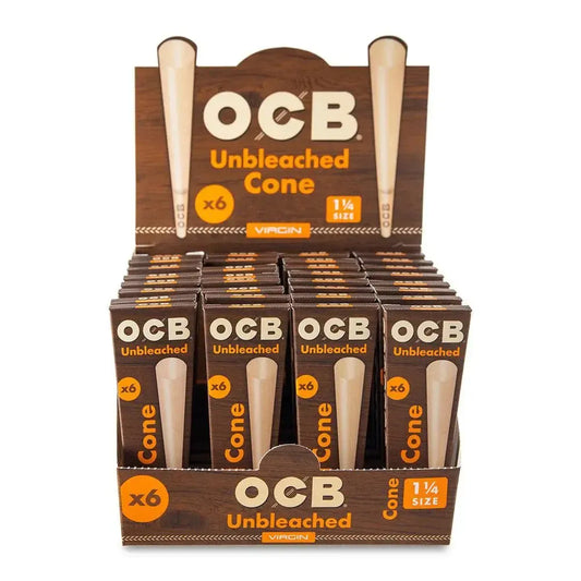 OCB Cones 1 1/4 Unbleached 6 Count